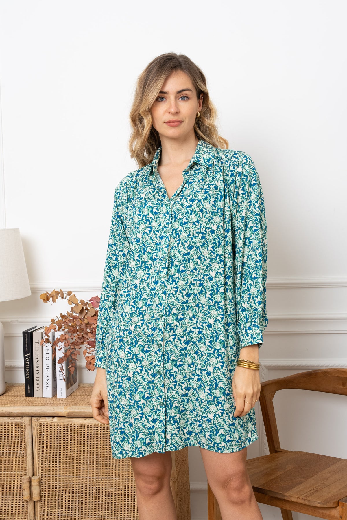 Robe fleurie bleue